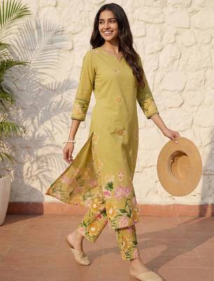 Printed Pure Cotton Kurta With Trousers 3