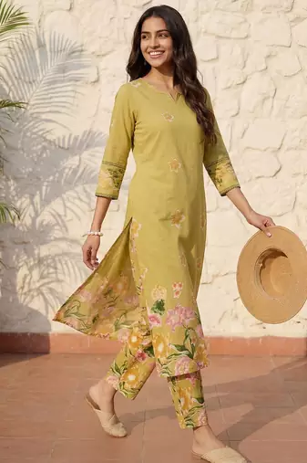Printed Pure Cotton Kurta With Trousers