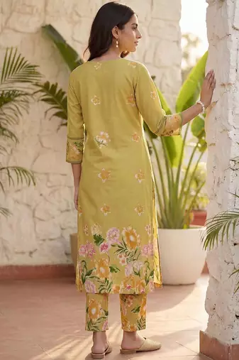 Printed Pure Cotton Kurta With Trousers