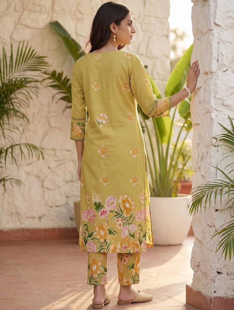Printed Pure Cotton Kurta With Trousers