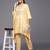 Women Yellow Ethnic Motifs Printed Sequinned Kurta with Trousers