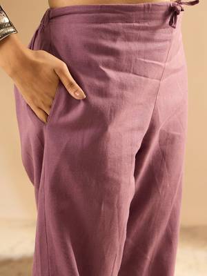 Women Floral Embroidered Regular Thread Work Pure Cotton Kurta with Trousers 6