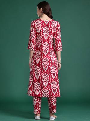 Ethnic Motifs Printed Regular Kurta with Trousers 4