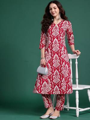 Ethnic Motifs Printed Regular Kurta with Trousers 5