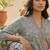 Women Floral Printed Regular Thread Work Pure Cotton Kurta with Trousers
