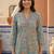 Women Floral Printed Regular Thread Work Pure Cotton Kurta with Trousers