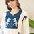 Embroidered Round Neck Three-Quarter Sleeves Pure Cotton Tunic And Trousers