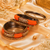 Stone embellished orange seed bead bangles