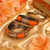 Stone embellished orange seed bead bangles