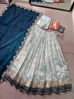 Festive Zari Weaving Kota Lehenga Choli Set with Rich Paithani Border 5