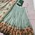green traditional printed tussar  silk pleated lehenga choli