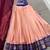South Indian Style Peach Kanchipuram silk blend Lehenga Choli Set for Women