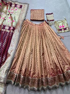 Festive Shimmer Organza Zari Woven Chaniya Choli with Designer Lace Border 4