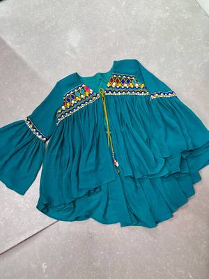 Women gujarati gamthi mirror marble fabric boho fusion garba top 5