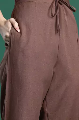 Floral Embroidered Pure Cotton Kurta with Trousers