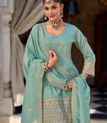 Women Ethnic Motifs Embroidered Regular Sequinned Kurta & Trousers & Dupatta