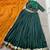Women Green Chinon free size Navratri Lehenga Choli with Bandhani Dupatta