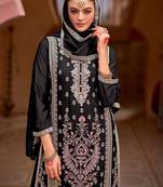 Motifs Embroidered Sweetheart Neck Zari Straight Kurta With Palazzos & Dupatta