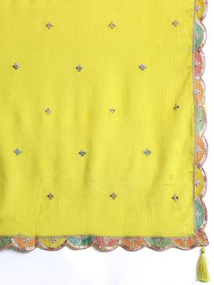Paisley Embroidered Sequinned Kurta with Palazzos & With Dupatta 4