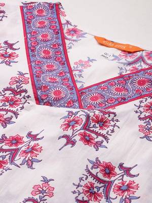 Women Floral Printed Regular Pure Cotton Kurta with Palazzos & With Dupatta 5