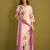 Floral Printed Beads And Stones Notch Neck Linen Kurta With Trousers & Dupatta