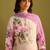 Floral Printed Beads And Stones Notch Neck Linen Kurta With Trousers & Dupatta