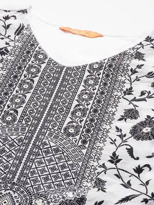 Floral Woven Design Kurta With Trousers & Dupatta 2