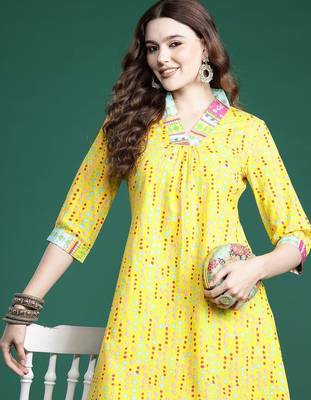 Printed Pure Cotton Kurta with Trousers 1