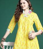 Printed Pure Cotton Kurta with Trousers