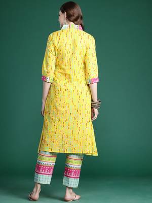 Printed Pure Cotton Kurta with Trousers 6