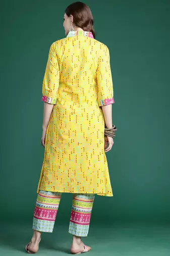Printed Pure Cotton Kurta with Trousers