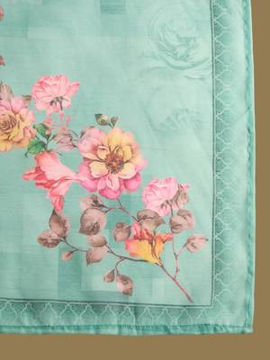 Floral Embroidered Thread Work Chanderi Silk Kurta with Trousers & Dupatta 4