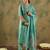 Floral Embroidered Thread Work Chanderi Silk Kurta with Trousers & Dupatta
