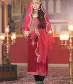 Ethnic Motifs Embroidered Sequinned Velvet Kurta With Trousers & Dupatta