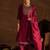 Maroon Ethnic Motifs Embroidered Regular Sequinned Kurta with Trousers & Dupatta