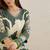 Green Floral Printed Sequinned V-Neck Straight Kurta With Salwar