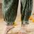Green Floral Printed Sequinned V-Neck Straight Kurta With Salwar