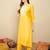 Floral Embroidered Sequinned Liva Straight Kurta With Trousers