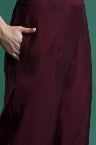 Floral Embroidered Sequinned Kurta With Trousers & Dupatta