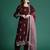 Floral Embroidered Sequinned Kurta With Trousers & Dupatta