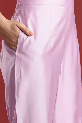 Ethnic Motifs Embroidered Thread Work Liva Kurta with Trousers & Dupatta