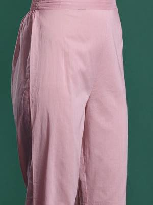 Ethnic Motifs Embroidered Pleated Thread Work Pure Cotton Kurta Set 5