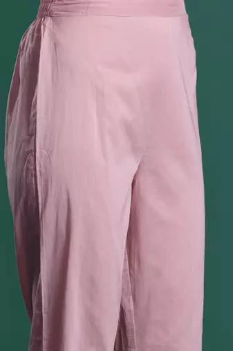 Ethnic Motifs Embroidered Pleated Thread Work Pure Cotton Kurta Set