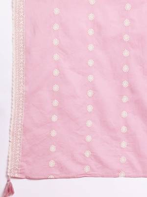 Ethnic Motifs Embroidered Pleated Thread Work Pure Cotton Kurta Set 6