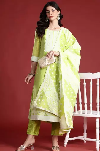 Ethnic Motifs Kurta with Trousers & With Dupatta