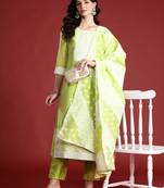 Ethnic Motifs Kurta with Trousers & With Dupatta