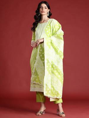 Ethnic Motifs Kurta with Trousers & With Dupatta 2
