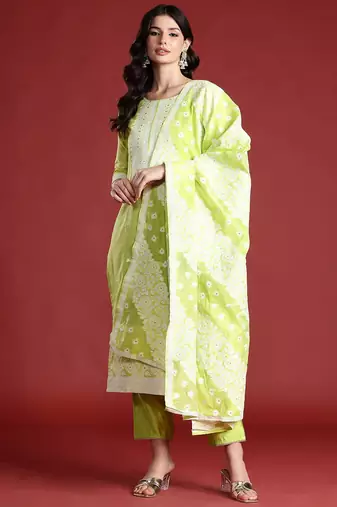 Ethnic Motifs Kurta with Trousers & With Dupatta