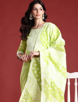 Ethnic Motifs Kurta with Trousers & With Dupatta 3