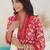 Women Floral Printed Pleated Beads and Stones Pure Cotton Kurta with Trousers & With Dupatta